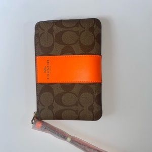 coach handbag neon orange